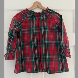 Crewcuts Red and Green Plaid Top